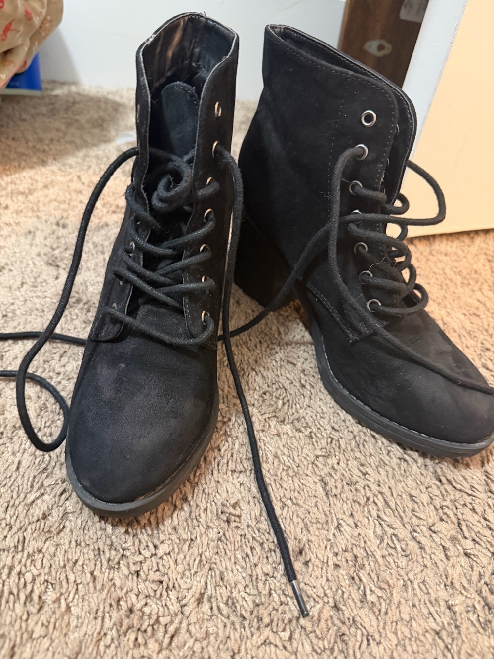 Black Lace-Up Women's Ankle Boots - Classic Combat Style